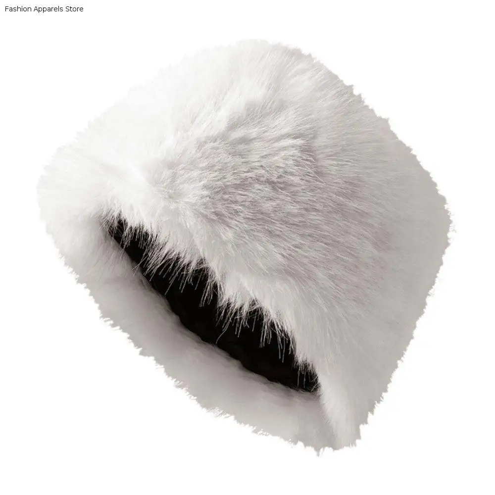 أزياء تقليد الفراء الاصطناعي الفراء قبعة دافئة سدادات حماية الأذن قبعة أفخم قبعة دلو سميكة لطيف قبعة الشتاء في الهواء الطلق #1