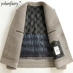 Double-sided Woolen Jackets for Men Goose Down Linner Warm Coat Men's Winter Jacket Male Clothing Wool Clothes Abrigo Hombre FCY