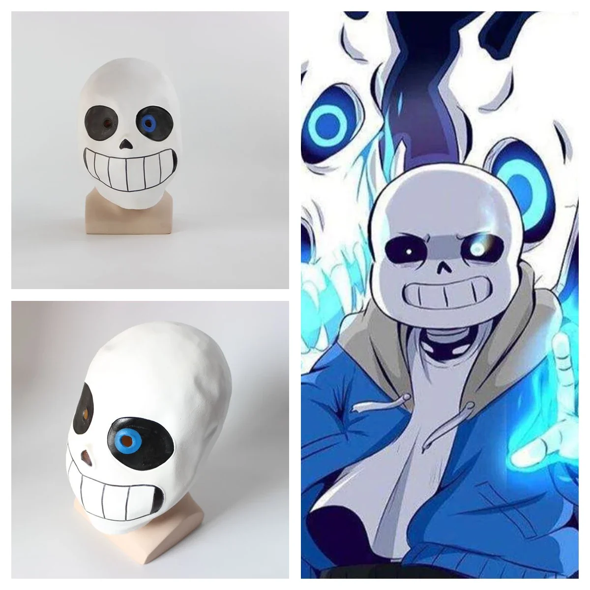 Game Undertale Sans Papyrus Cosplay Mask Halloween Latex Helmet Adult Unisex Headwear Masks Party Carnival Masquerade Props