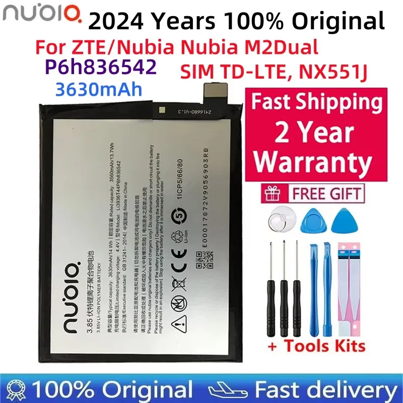 

Original Li3936T44P6h836542 3630mAh Battery For ZTE/Nubia Nubia M2, Nubia M2 Dual SIM Nubia M2 Dual SIM TD-LTE, NX551J Battery