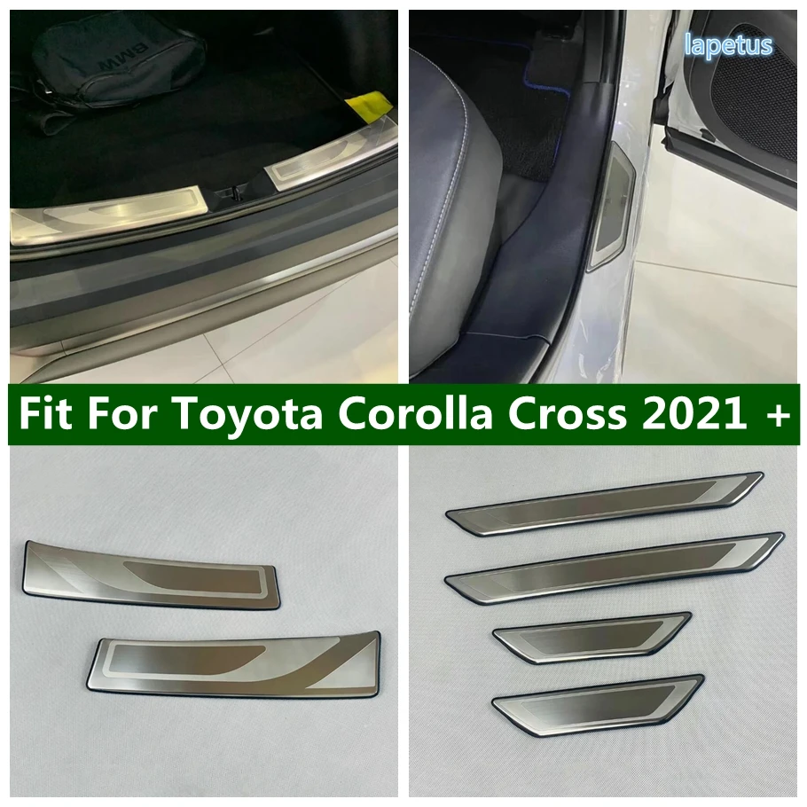 

Car Door Sill Pedal Board Cover Trim For Toyota Corolla Cross 2021 - 2023 Rear Bumper Trunk Scuff Protector Plate Accessories