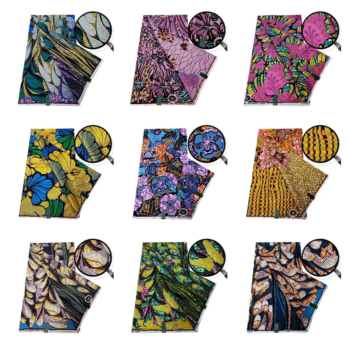 

9Colors Available 115CM Wide Plants Printed African Wax Fabric,6Yards Long Batik Cotton Fabric for Summer Spring Clothing R767