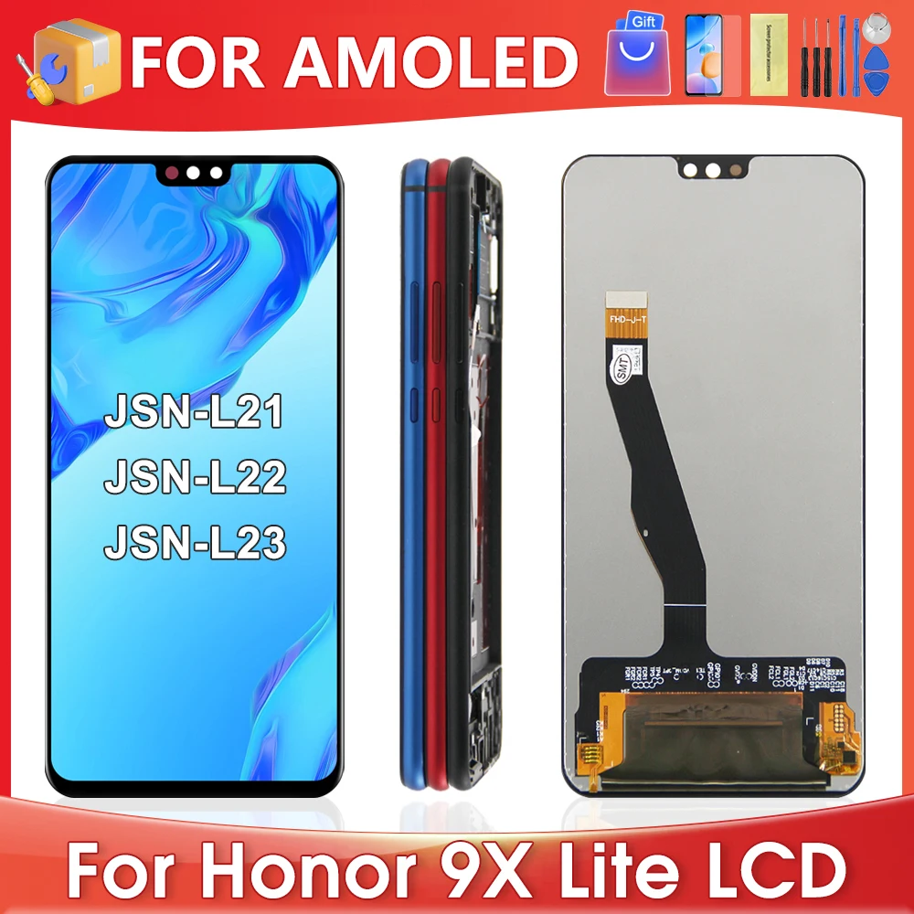 6.5''For HUAWEI Honor 9X Lite For AMOLED Honor9X Lite JSN-L21 Honor 8X LCD Display Touch Screen Digitizer Assembly Replacement