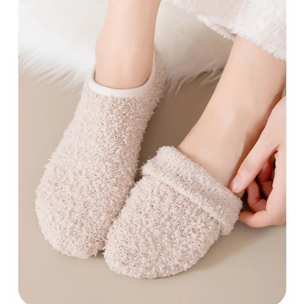 

1 шт. коралловые флисовые носки, мужские и женские напольные носки, теплые осенние и зимние домашние носки с флисовыми противоскользящими короткими носками-трубами