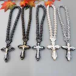 GS111 Cross Holy Image Resin Paintings Fine Beads Decoration Redemption Belief 3D Stereo Car Pendants NecklaceOrnament