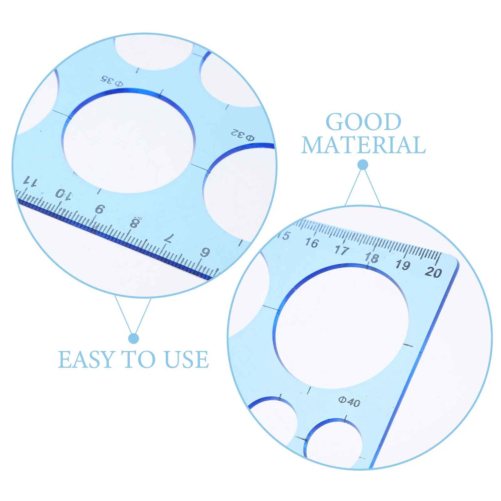 2 قطعة قالب استنسل دائري مسطرة هندسية بلاستيكية لرسم صياغة مكتب المدرسة أداة رسم دائرة متعددة الوظائف #6