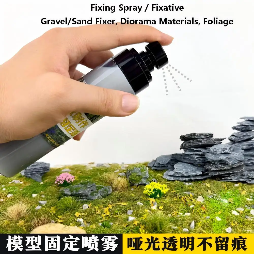 Miniature Scenery Fixative Spray Model Diorama Ground Grass Flock Static Grass Gravel Fixing Liquid Model Making Kit 30/60/120ML