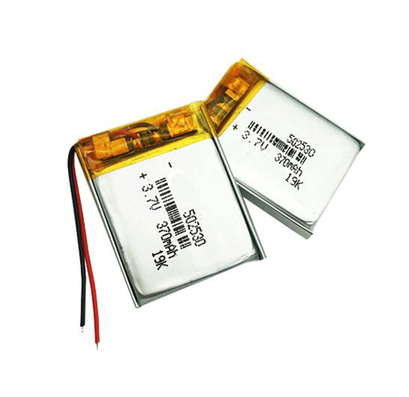 

502530 370mah 3.7V Lithium Polymer Battery For Bluetooth Headset Car Recorder Tablet PC Camera Rechargeable Li-polymer Batteries