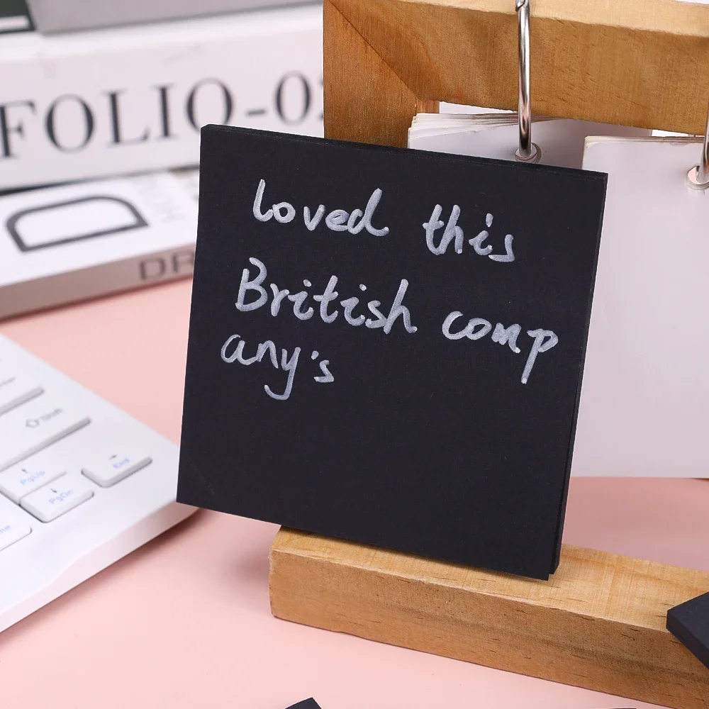 Solid Black Color Sticky Note Pads Posted It for Office School Stationary 50 Sheets Simple Black Memo Pad