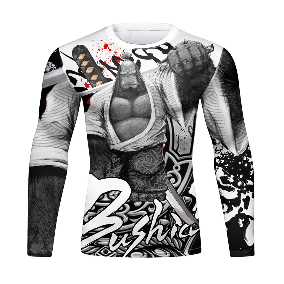 Men Rashguard Jiu Jitsu MMA T-shirt Pant 4/Pcs Sets Sport MMA Shorts Compression Boxing Jerseys Bjj Rash Guard Clothing Suits