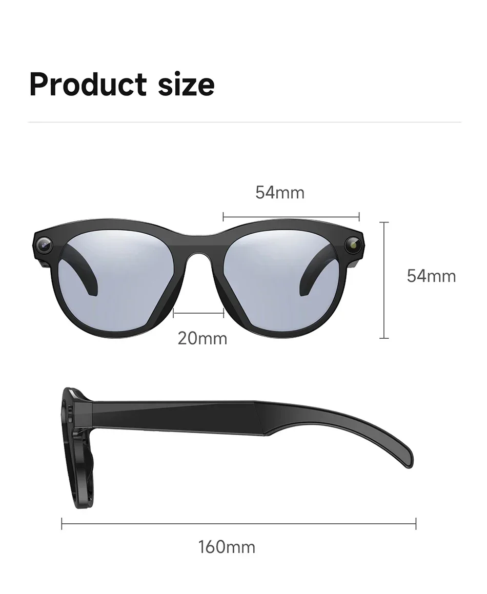 OnePlus 8KHD Smart-Brille 1200W Pixel Kamera Bildaufnahme KI-Übersetzung Konversationsaufzeichnung Musik Smart-Brille 2026 Neu – Detail 13