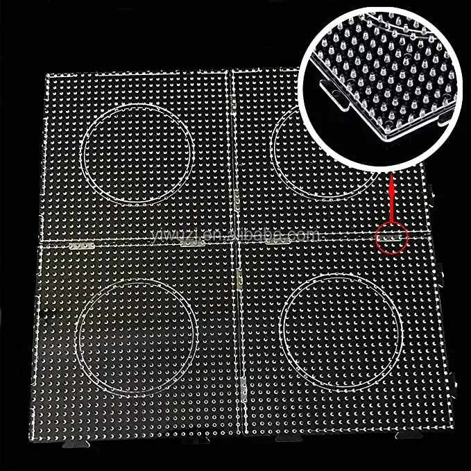 4PCs 5mm Hama Beads Pegboard Transparent Template Board Pixel Art Puzzle Square Tool DIY Figure Material Board Perler Beads