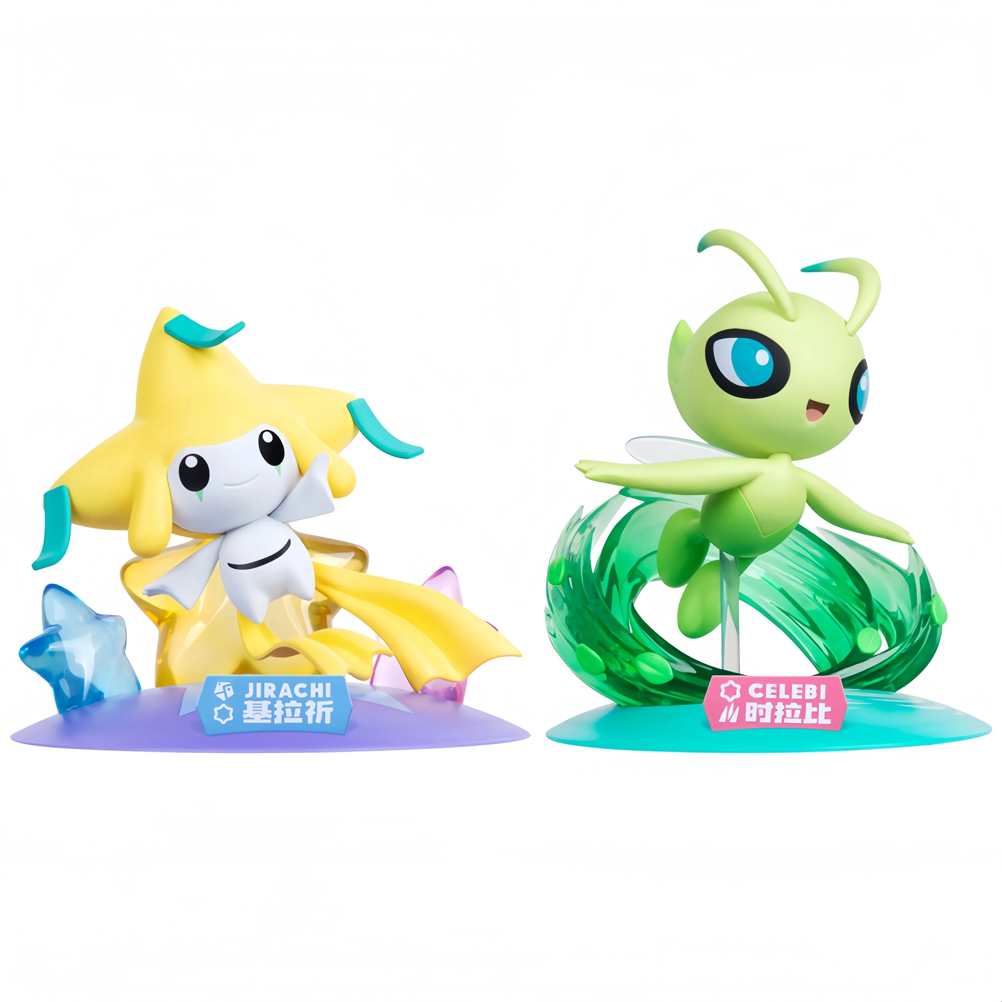 

Anime Pokemon Celebi Jirachi New Figure Cute Statue Pvc Action Figurine Collectible Model Toy Gift