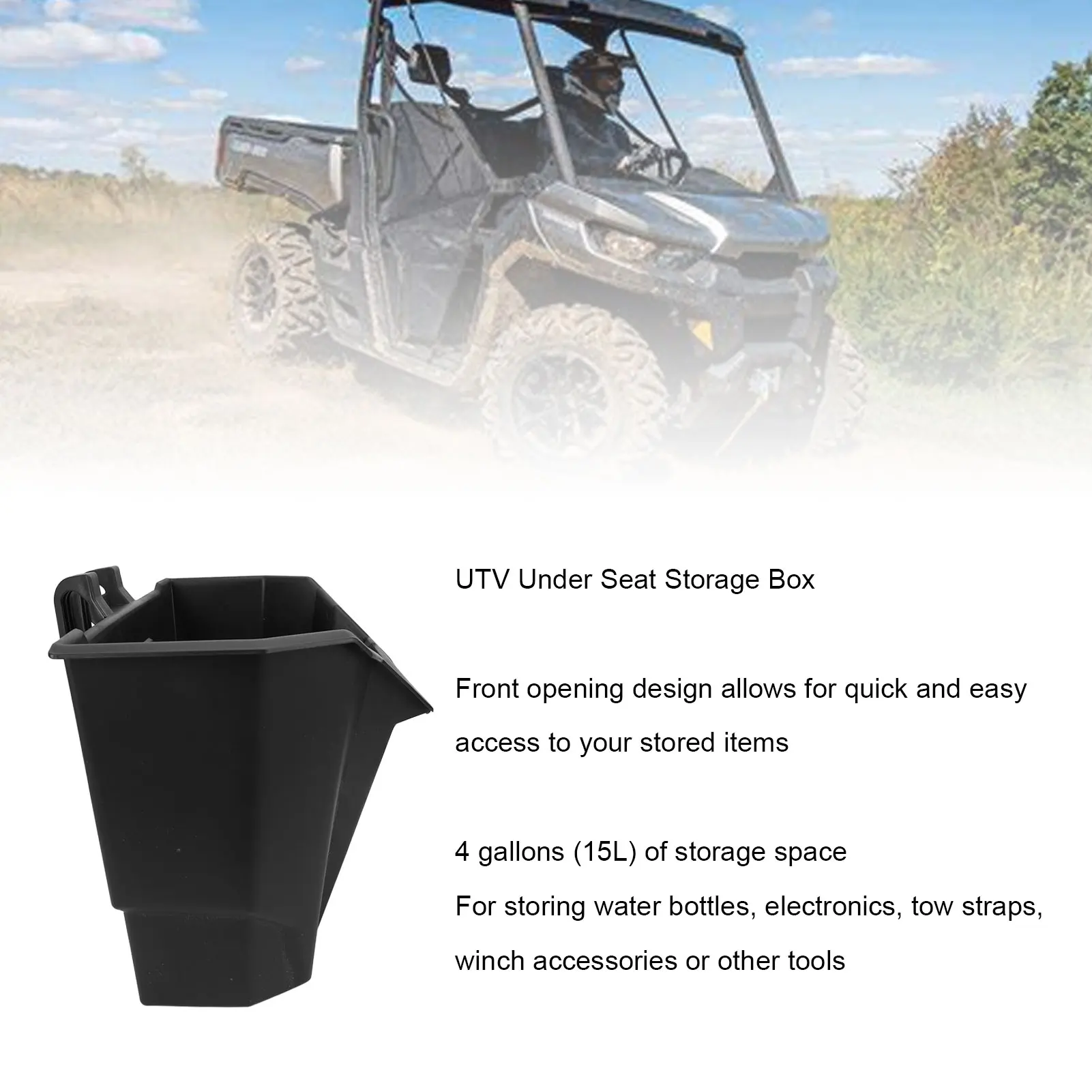 صندوق تخزين السائق تحت المقعد UTV صندوق تخزين تحت المقعد من مادة البولي بروبيلين 715003399 متعدد الأغراض للمدافع HD5 HD7 HD8 HD9 HD10