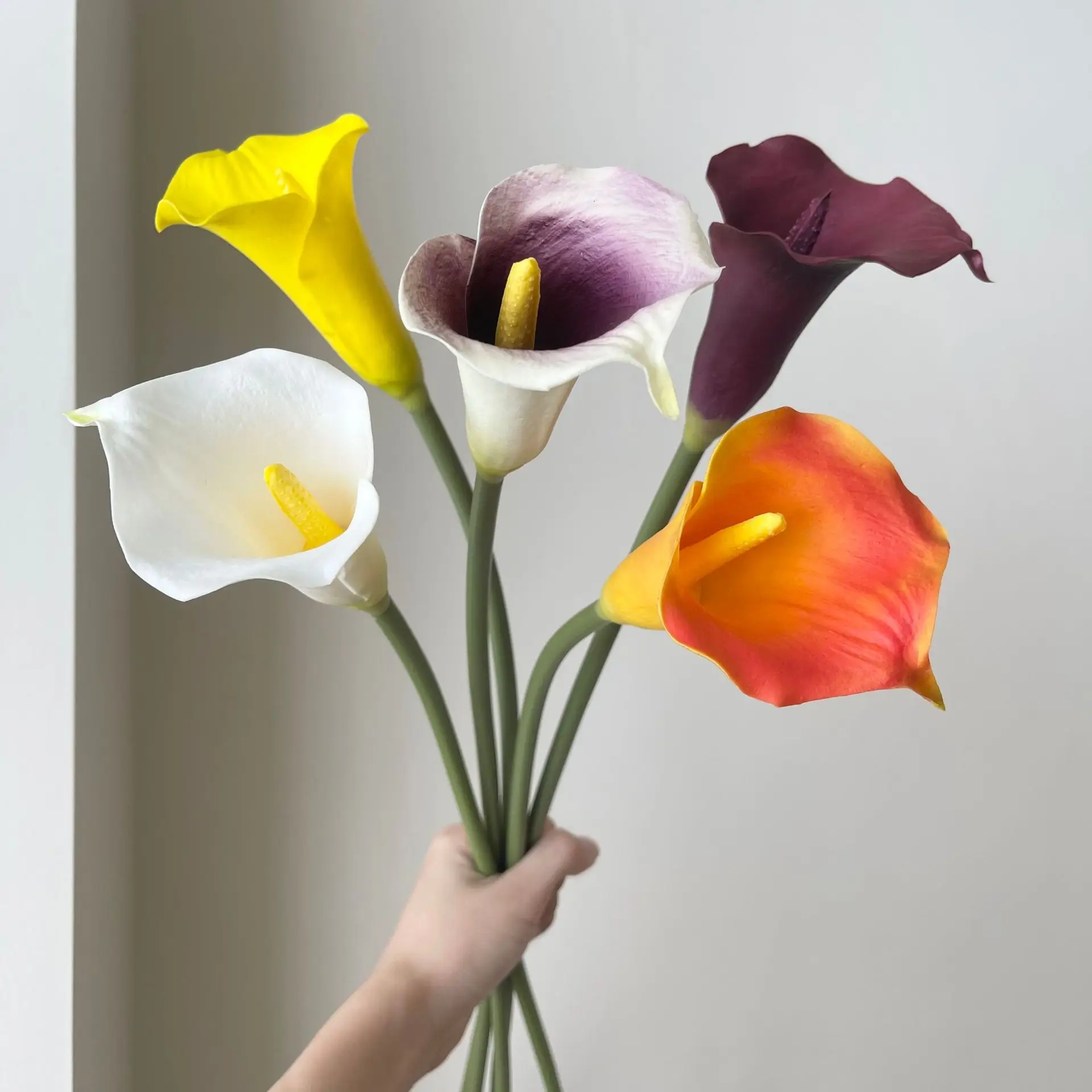 

Artificial Flower Calla Lily White Taro High-quality Hotel Lobby Model Room Flower Arrangement Linear Flower Home Decor