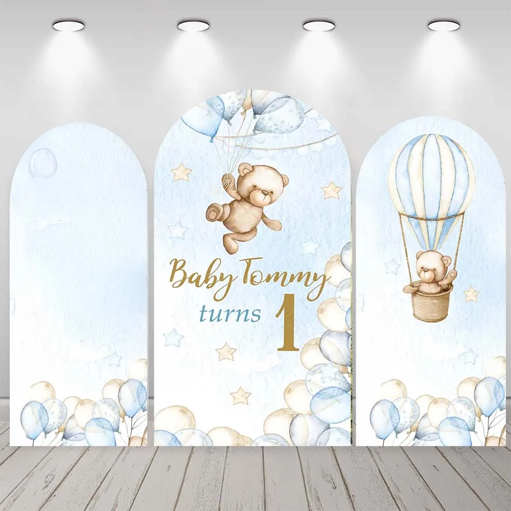 

Cute Little Bear Balloon Arch Backdrop Custom Elastic Cover Applicable To Baby Shower Birthday Party Background Decoration