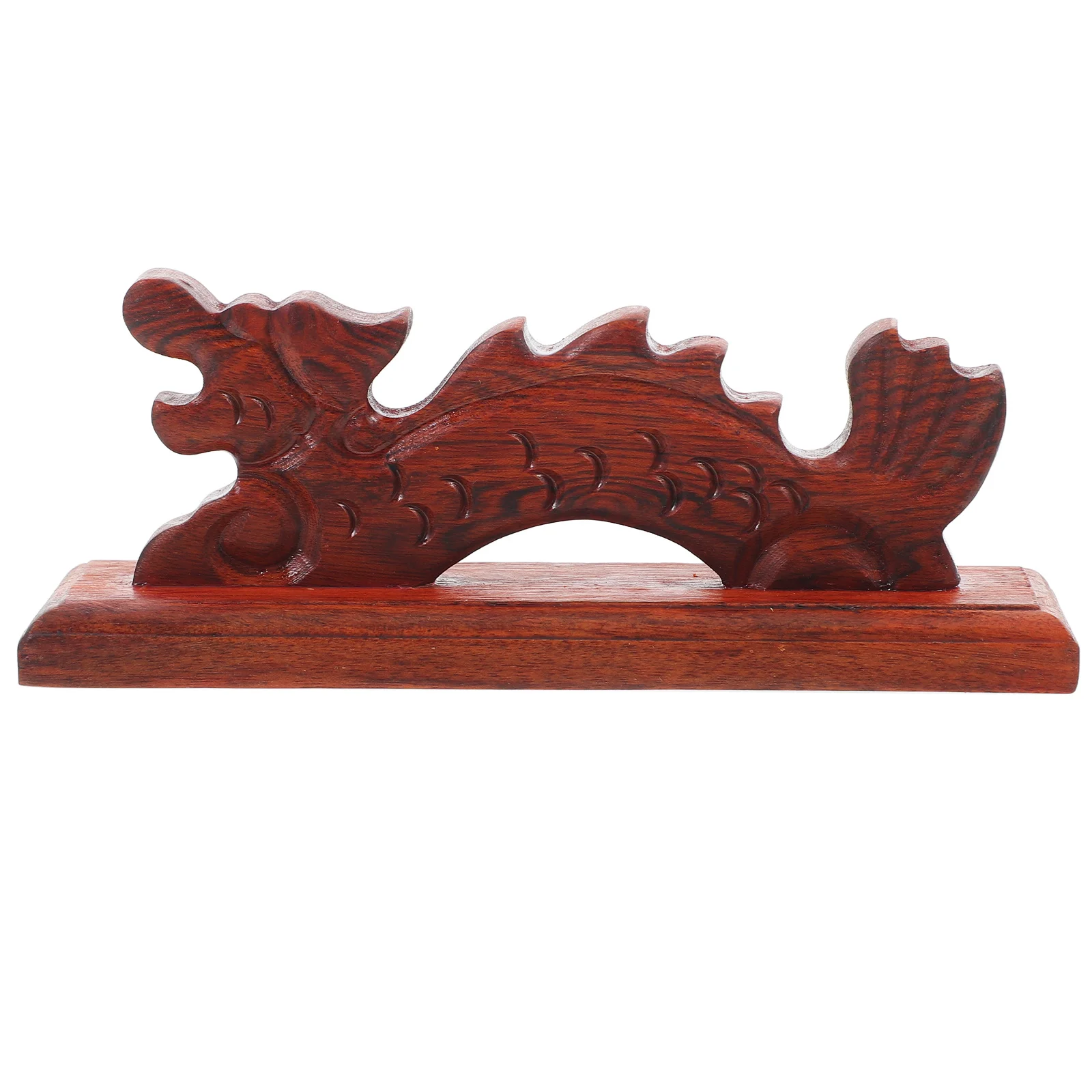

Dragon Shaped Red Sandalwood Pen Rest Chinese Style Calligraphy Brush Holder Writing Brush Shelf Ink Organizer For Painting