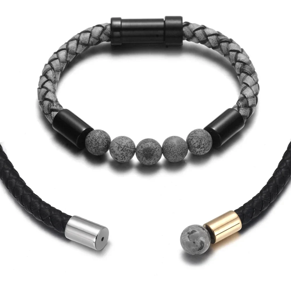 Stainless Steel 6mm / 1mm Tube Beads for Connect Leather Cord End Beads Spacer for Bracelet Jewelry Making Accessories