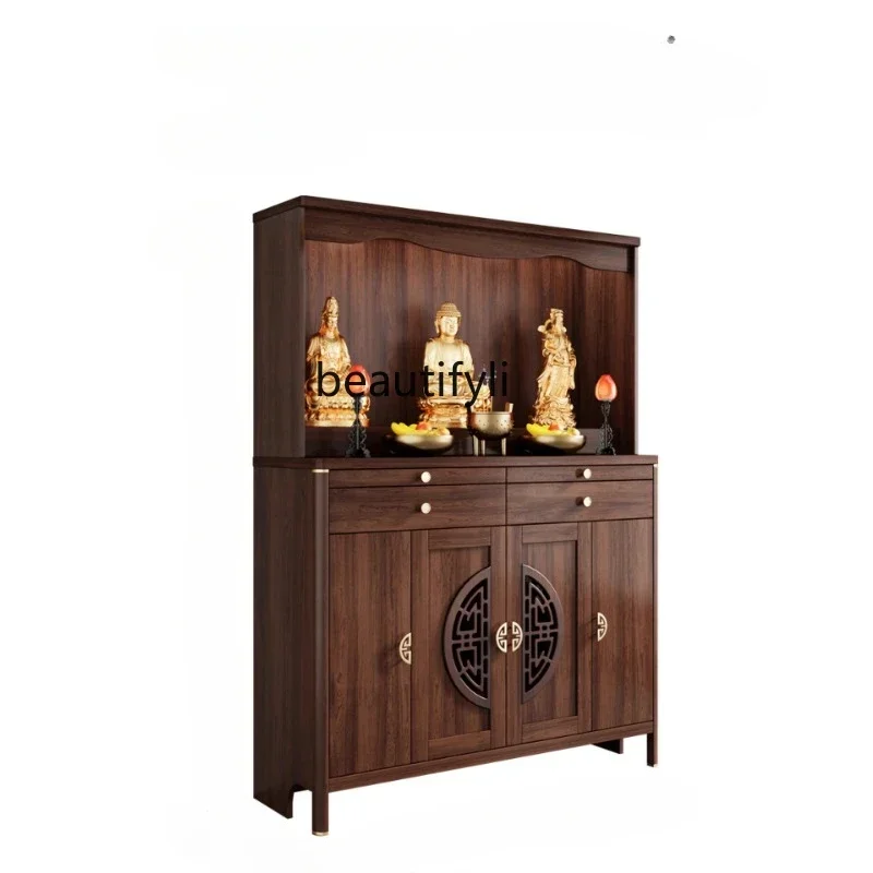 YH Buddhist shrine offering table New Chinese vertical cabinet Household God of Wealth Buddha statue offering table