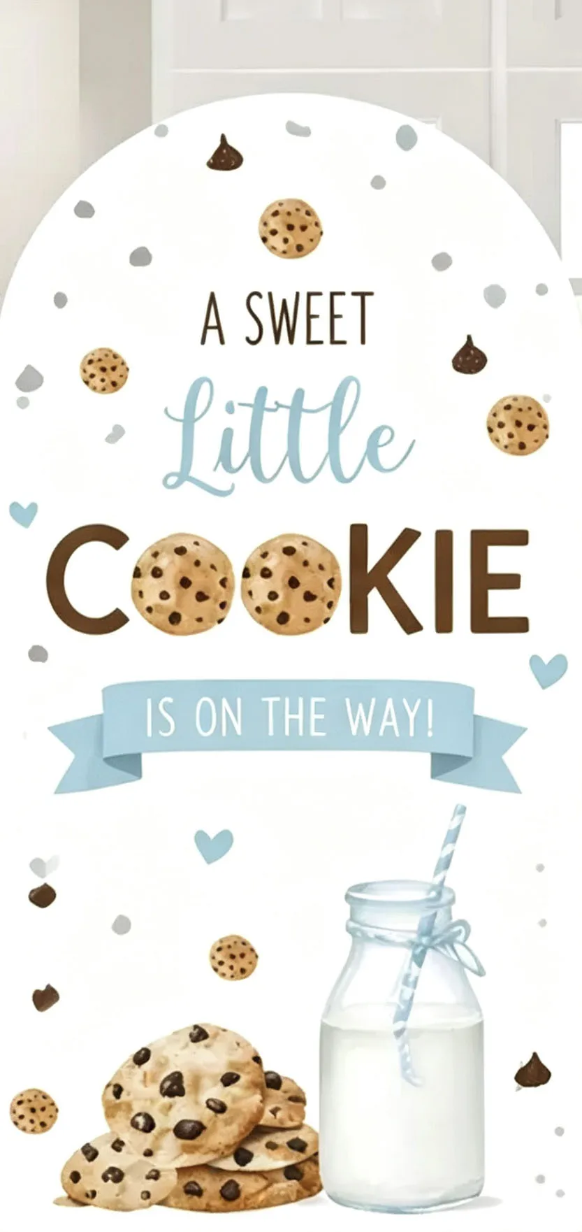 Custom Double-Sided Little Cookie Baby Shower Arch Backdrop Cover Milk and Cookies Birthday Party Photobooth Background