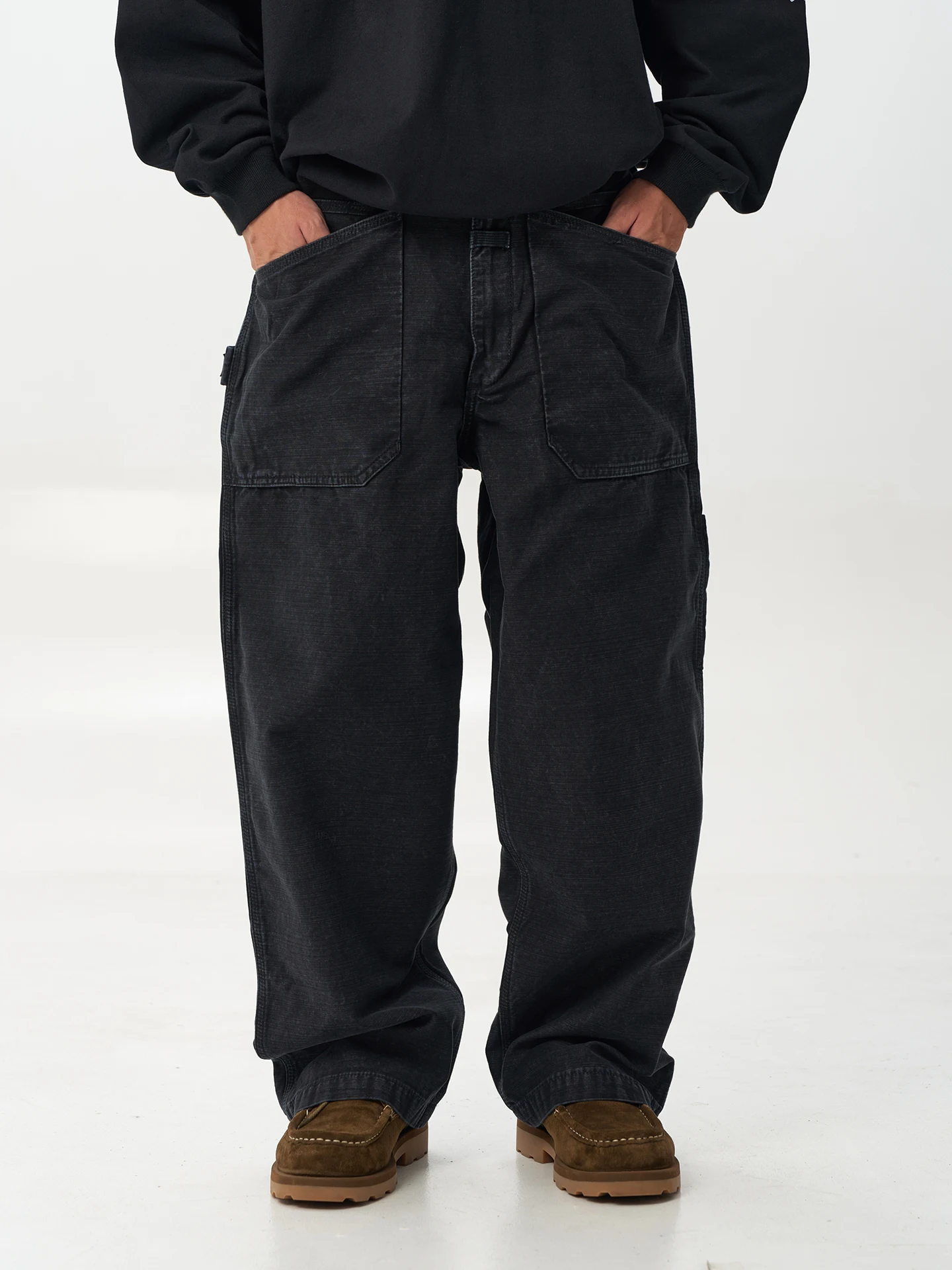 

Ретро-брюки из сатина для мужчин: повседневные, свободные, прямого кроя, для работы и поездок на работу, осень-зима, коллекция 2025 года