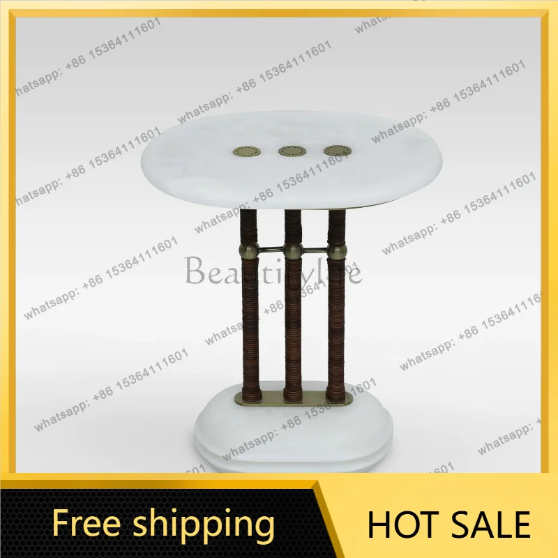 Zj. Italian minimalist stainless steel brushed designer creative sofa side table
