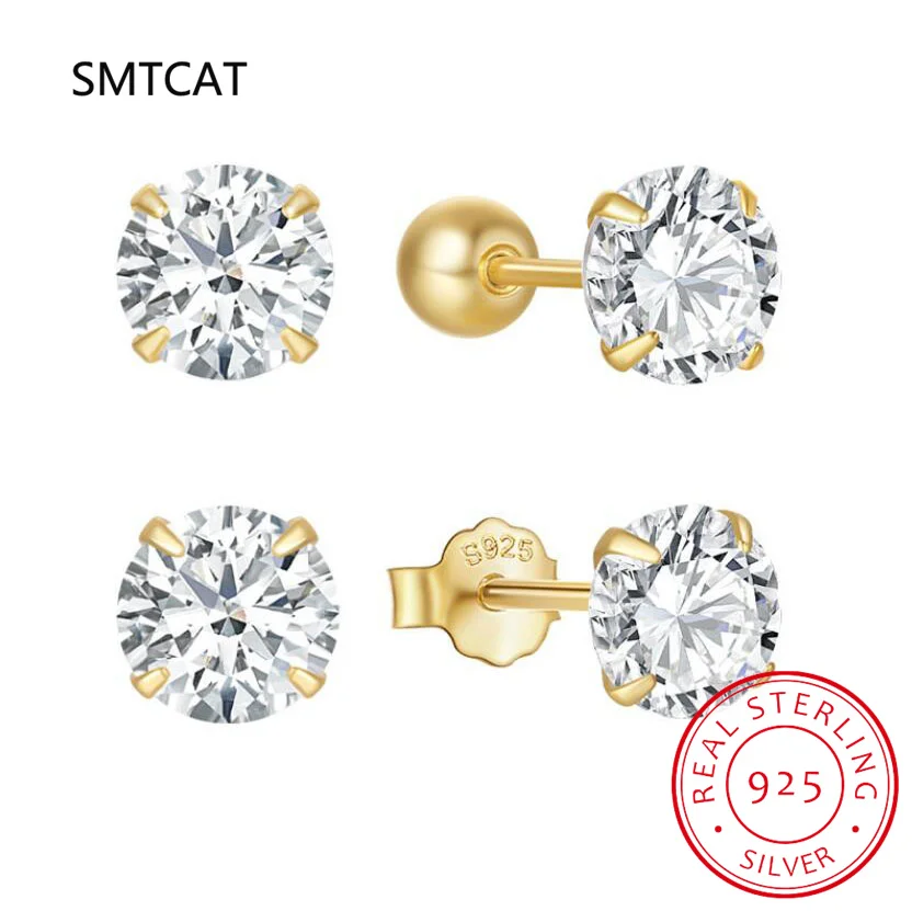 Real 0.1-1 Carat D Color Moissanite Earrings For Women 100% 925 Sterling Silver Earring 2021 Trend Wedding Jewelry 585 Rose Gold