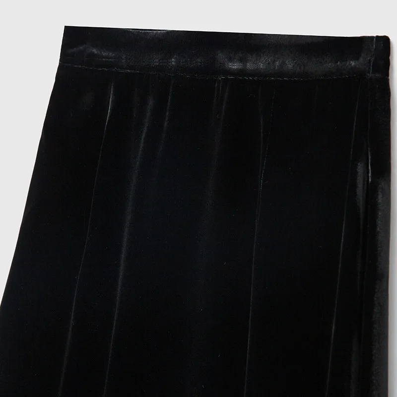 High Quality Silk Velvet Skirt Tipsy Romantic Warm Soft Glossy Back Split