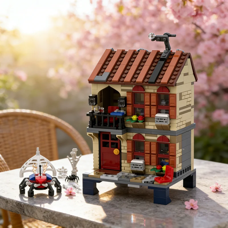 

490pcs MOC Little Apartment Riviera Modular Streetscape Model Building Blocks Architecture Toys Christmas Gifts Education Kids