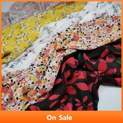 On Sale Dress Fabric DIY Sewing Chiffon Cloth Material Printed Breathable Dropping Floral