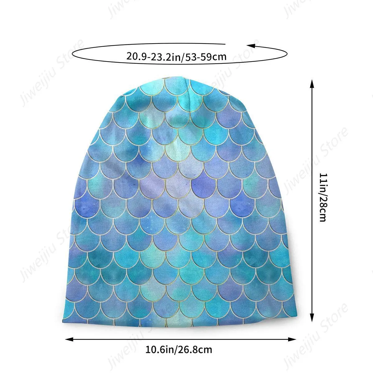 Bonnet Hats Men Women's Thin Skullies Beanies Hat Aqua Pearlescent Gold Mermaid Scale Autumn Spring Warm Cap Design Caps