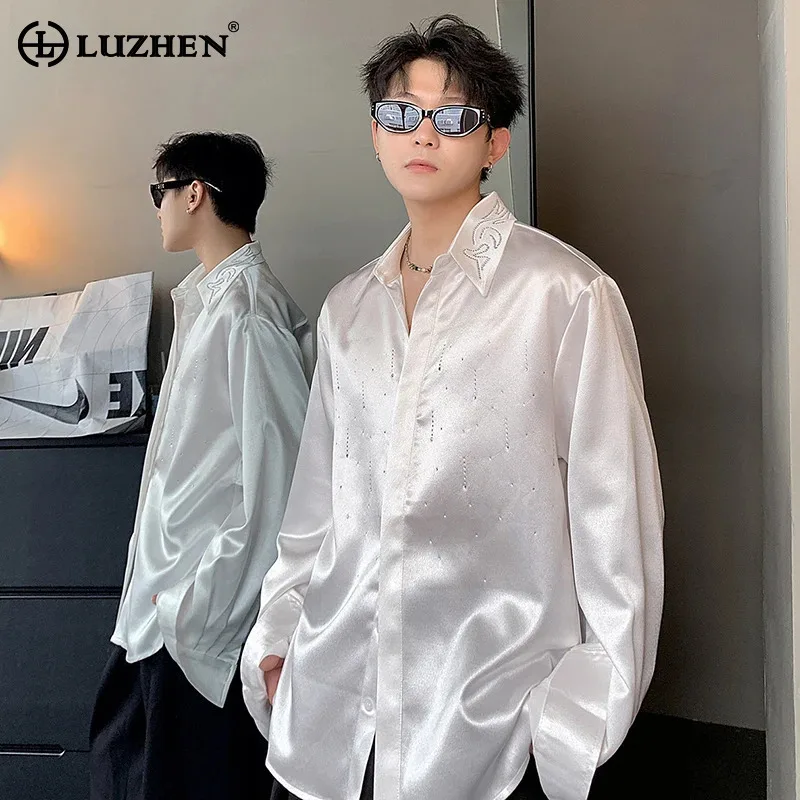

LUZHEN модные корейские высококачественные красивые рубашки с длинными рукавами, свободные оригинальные роскошные осенние топы 209, роскошные темпераментные топы JY3773