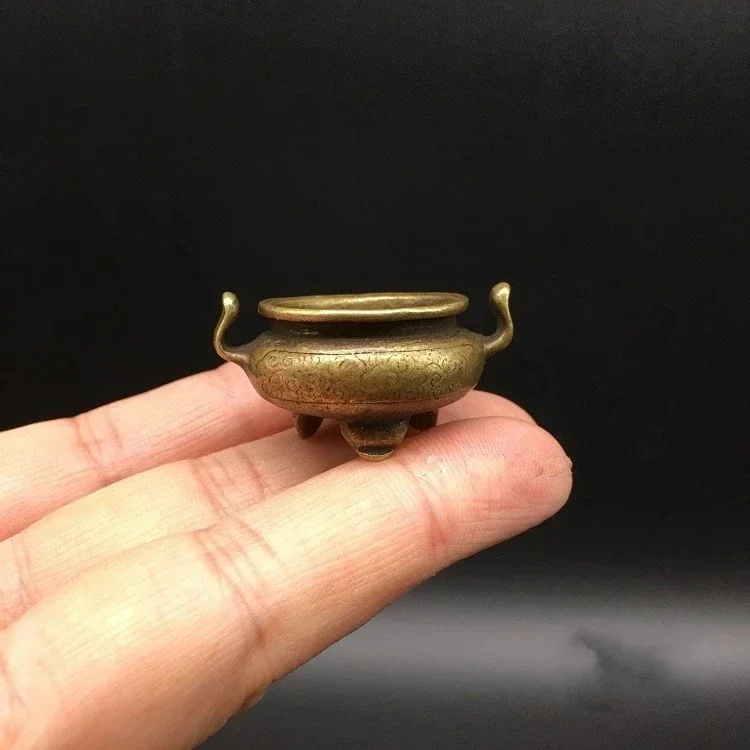 Collectable Chinese Brass Carved Incense Burner Censer Exquisite Small Statues