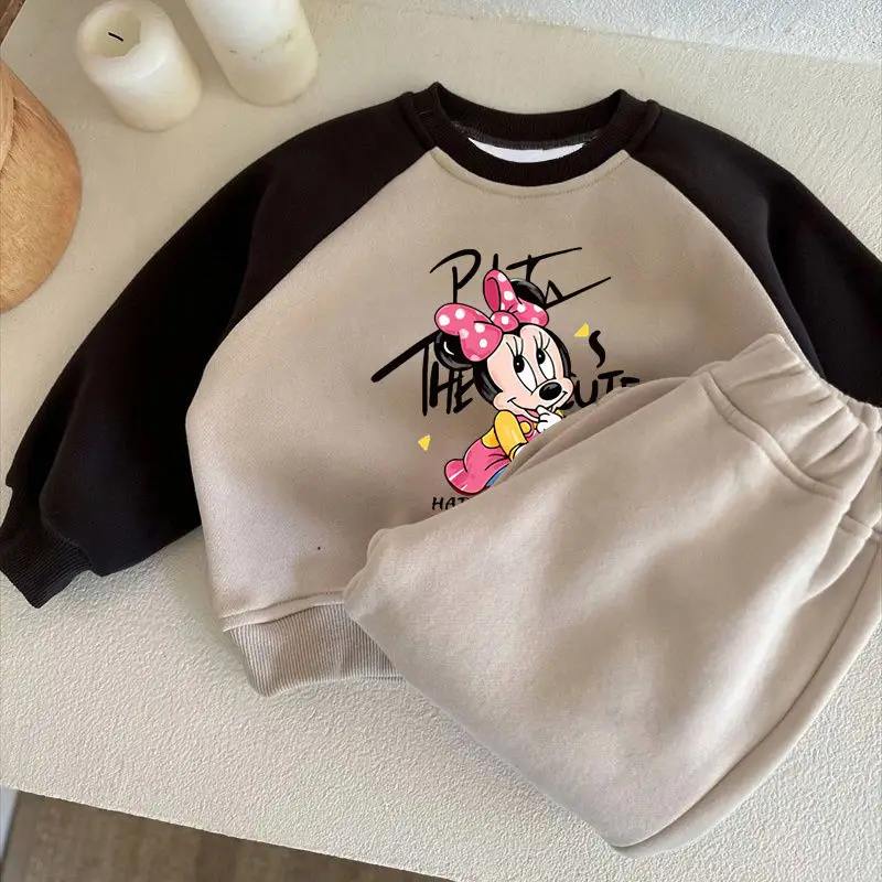 Casual Sweatshirts Boys Girls Toddler Cartoon Clothing New Mickey Minnie Mouse Print Pullovers Pants 2pcs Long Sleeve Tracksuits