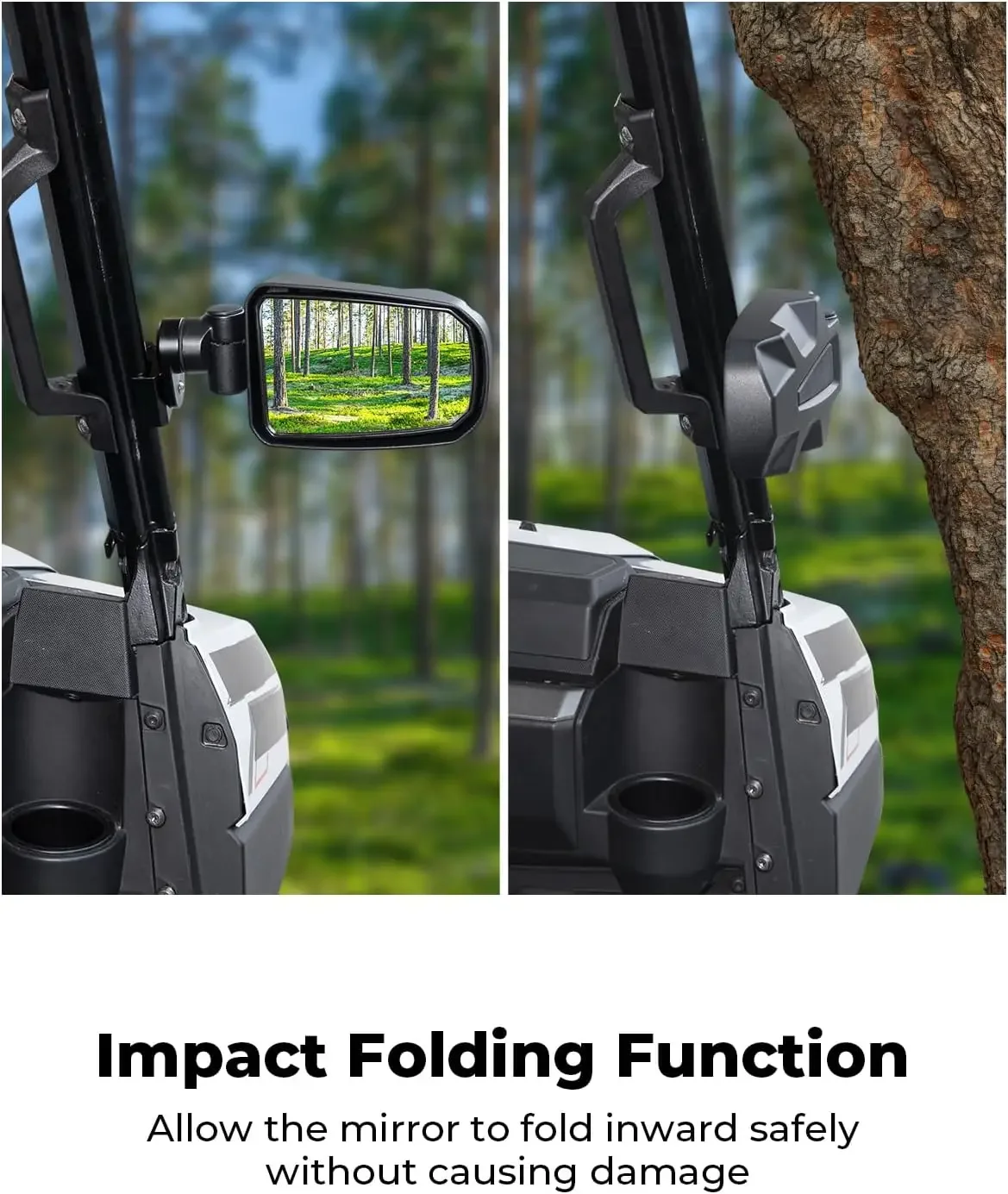

Pro-Fit UTV Side View Mirrors Adjustable Rearview Mirrors Compatible with Polaris Ranger General Can-Am Defender CNC Aluminum