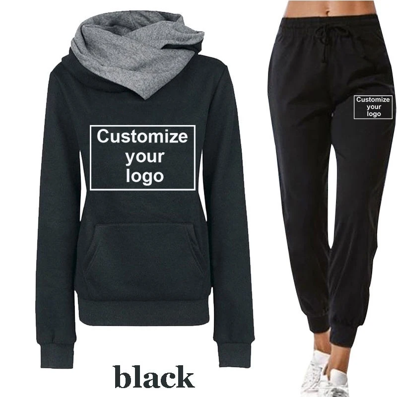 2023 New Women's Fashion Customization Pattern Hooded Polo Long Sleeve Hooded Sweatshirt Customization Your Logo Casual Pullover