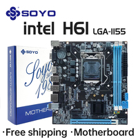 SOYO H61 Motherboard LGA 1155 Compatible With Intel Core CPUs 2nd And 3rd Generations Supports M.2 NVME SDD Computer components