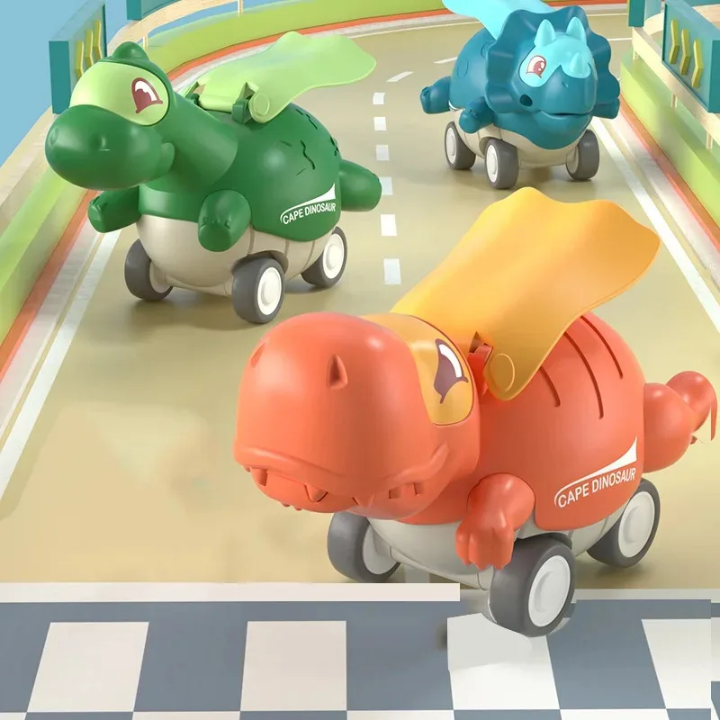 Carros de brinquedo infantis pressionando capa deslizante modelo de carro de dinossauro brinquedos educativos para crianças presentes do dia das crianças do bebê
