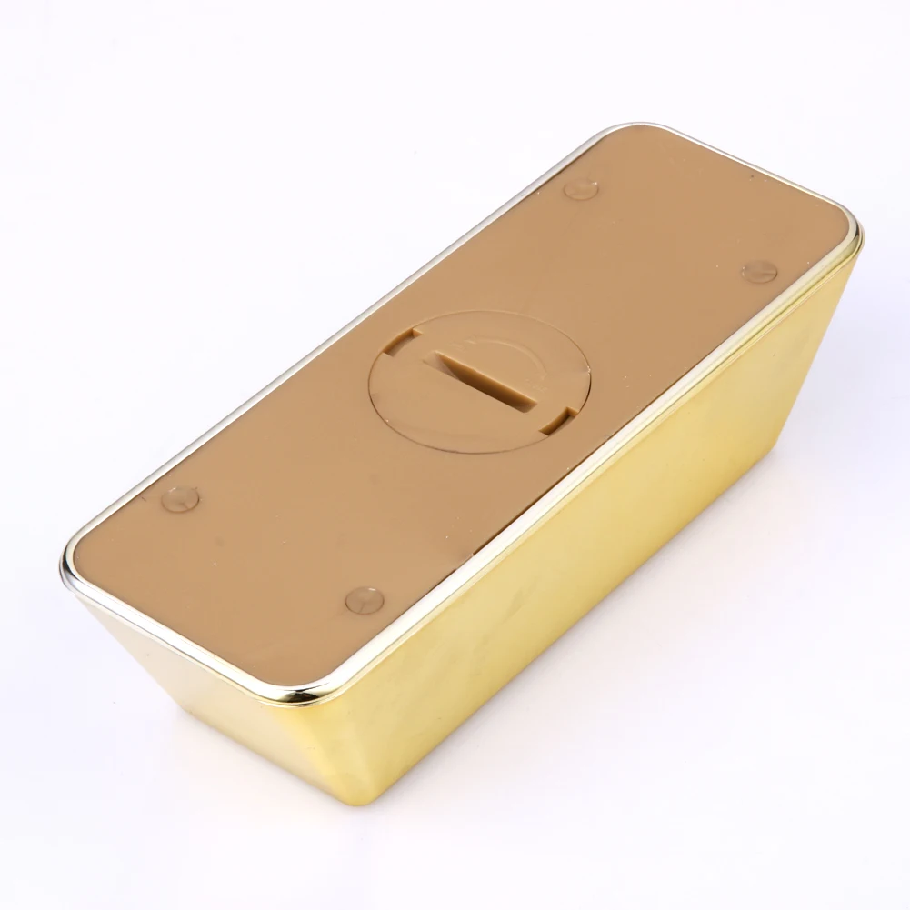 Gold Bullion Bar Piggy Bank Simulation Saving Money Box Creative Novelty صغير الحجم محمول للأطفال هدايا عيد ميلاد الأطفال