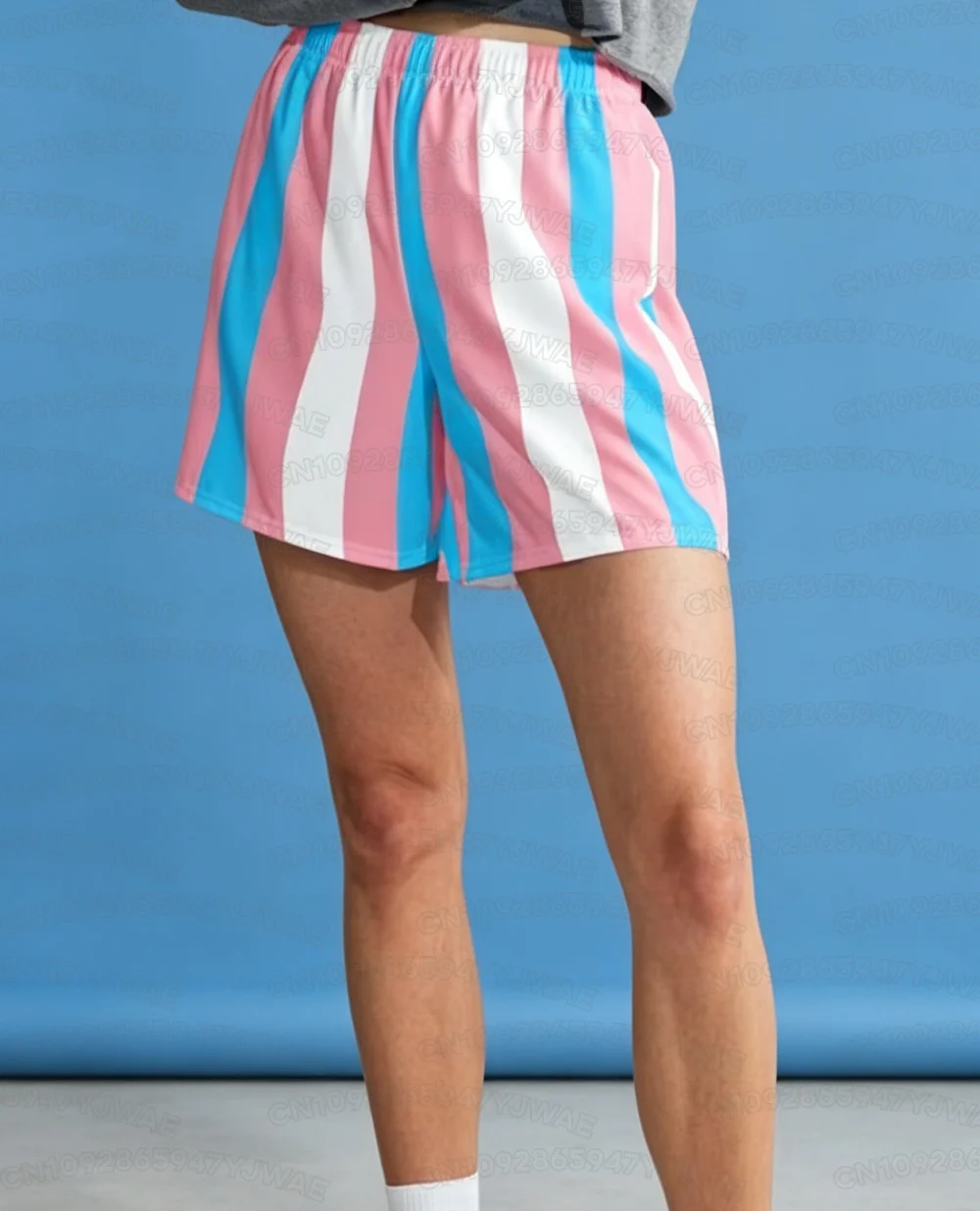 Rainbow Stripe Festival Shorts Yume Kawaii Shorts Pastel Goth Clothing Pride Run Swim Gym Workout Women's Shorts