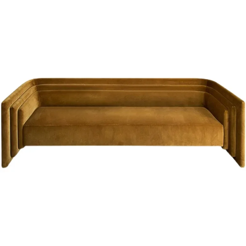 

New vintage medieval light luxury retro fabric sofa simple modern Nordic three-person living room combination niche