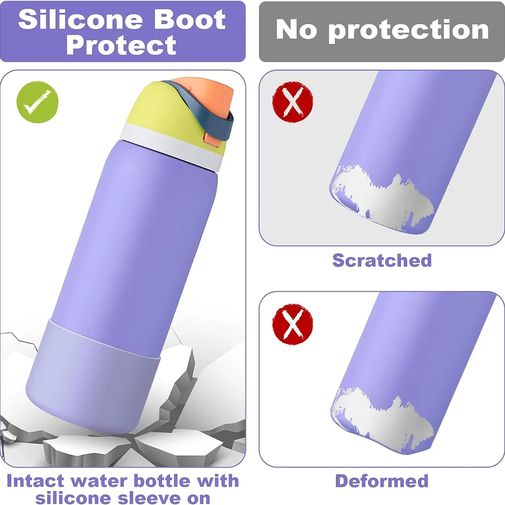 Silicone Water Bottle Boot for Owala 24oz 32oz 40oz Anti-Slip Protective Sleeve Bottom Bumper Protector for FreeSip Twist