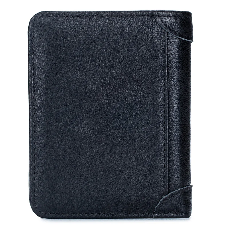 BULLCAPTAIN-Portefeuille en cuir véritable pour homme, porte-cartes, sac à main court, style classique, haute qualité, mode masculine, 2023