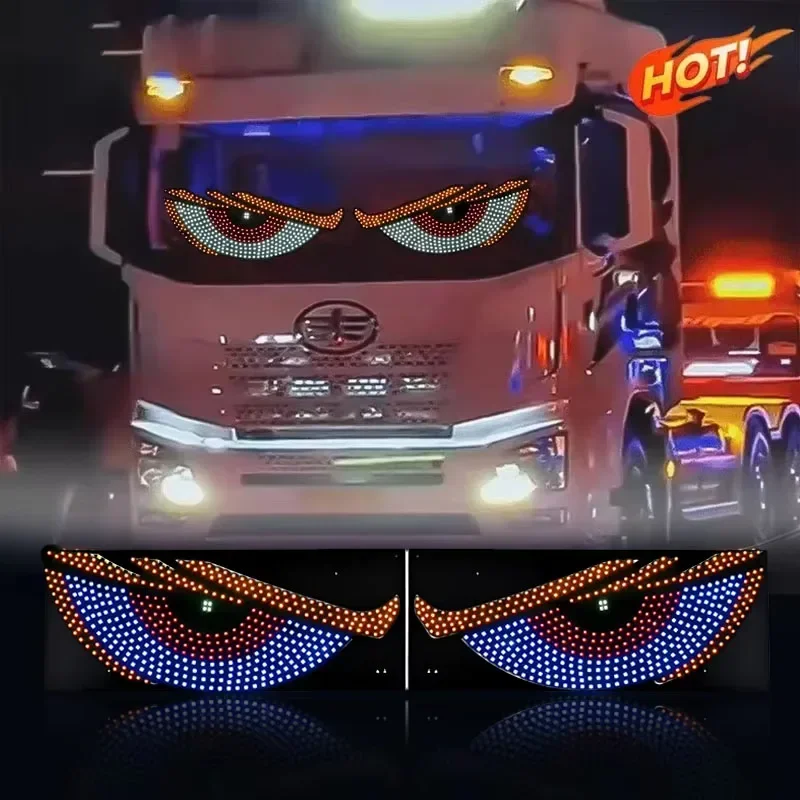 Automotive Devil Eye LED Decorative Light Windshield Flexible Fun Display Screen Automotive General Atmosphere Light Decoration
