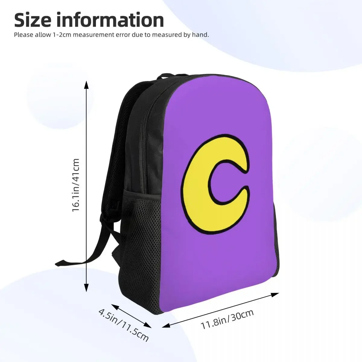Custom Purple Smiling Big Mouth Cat Pendant Critters Laptop Backpack Women Men Bookbag for School College Student  Game Bag