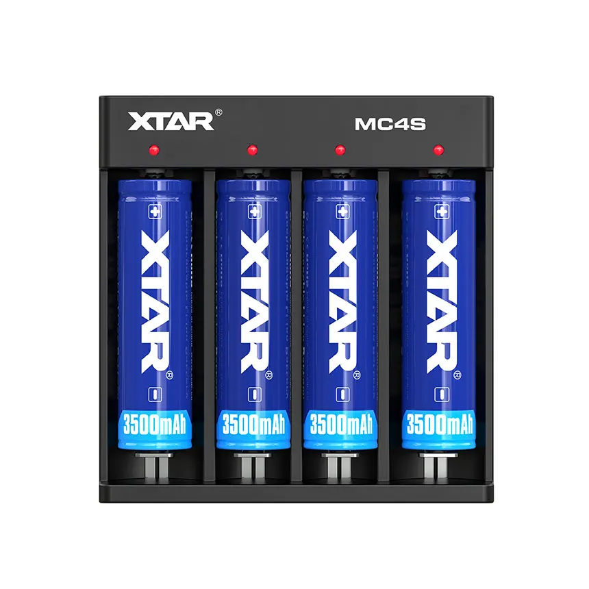 Caricabatterie XTAR MC4S ingresso USB Type-C li-ion e caricabatteria ni-mh caricabatterie a 4 slot