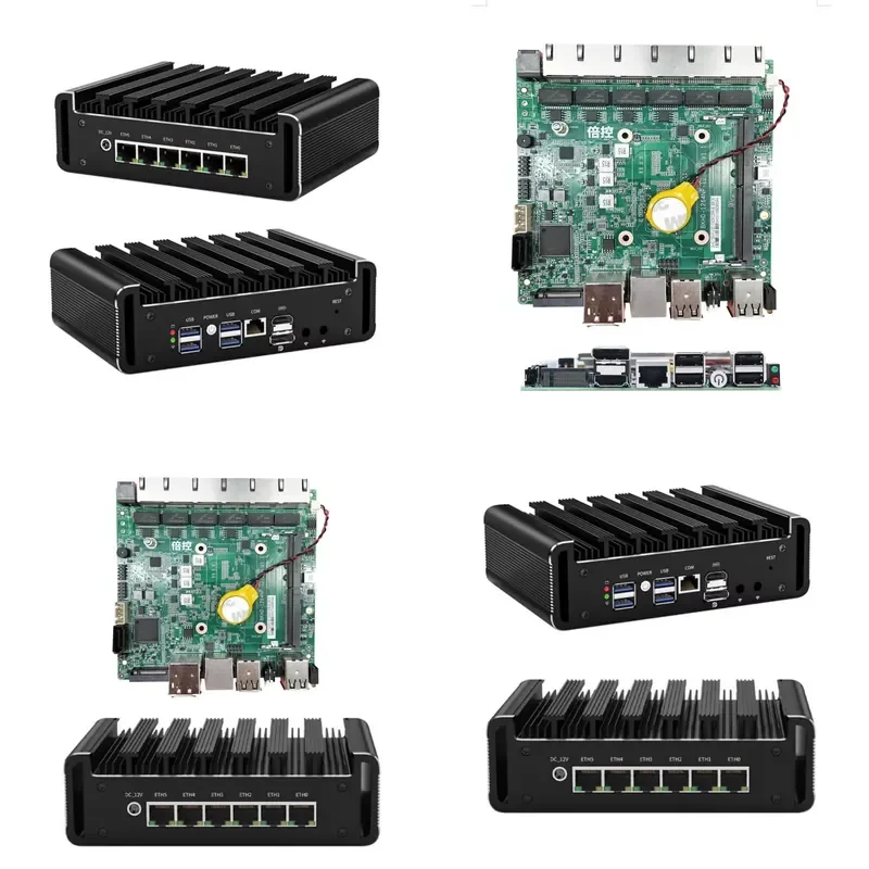 Custom OEM ODM Wholesale Hot Fanless Soft Router G31 N100 6LAN i211 DDR5 Ethernet Mikrotik Kerio iKuai Industrial Mini PC