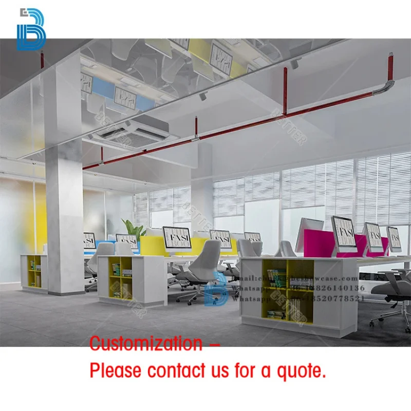 custom.Modern Open Space Coworking Office Table Work Station Desk Furniture 4 6 8 Seater Person Staff Office Workstation