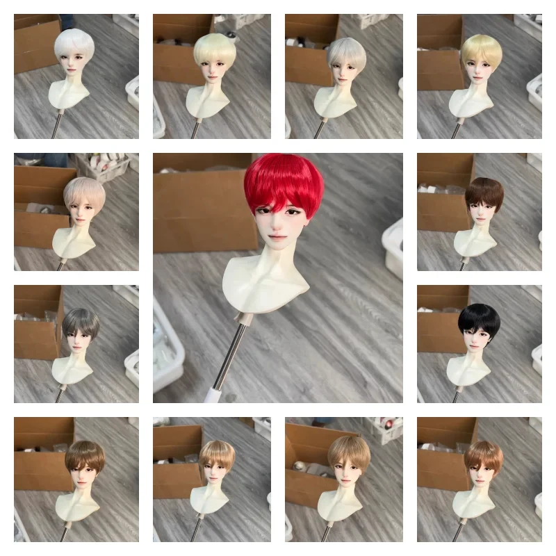 

BJD Wigs Short Hair for 1/3 Dolls High-temperature Doll White Pink Red Gold BrownAccessories