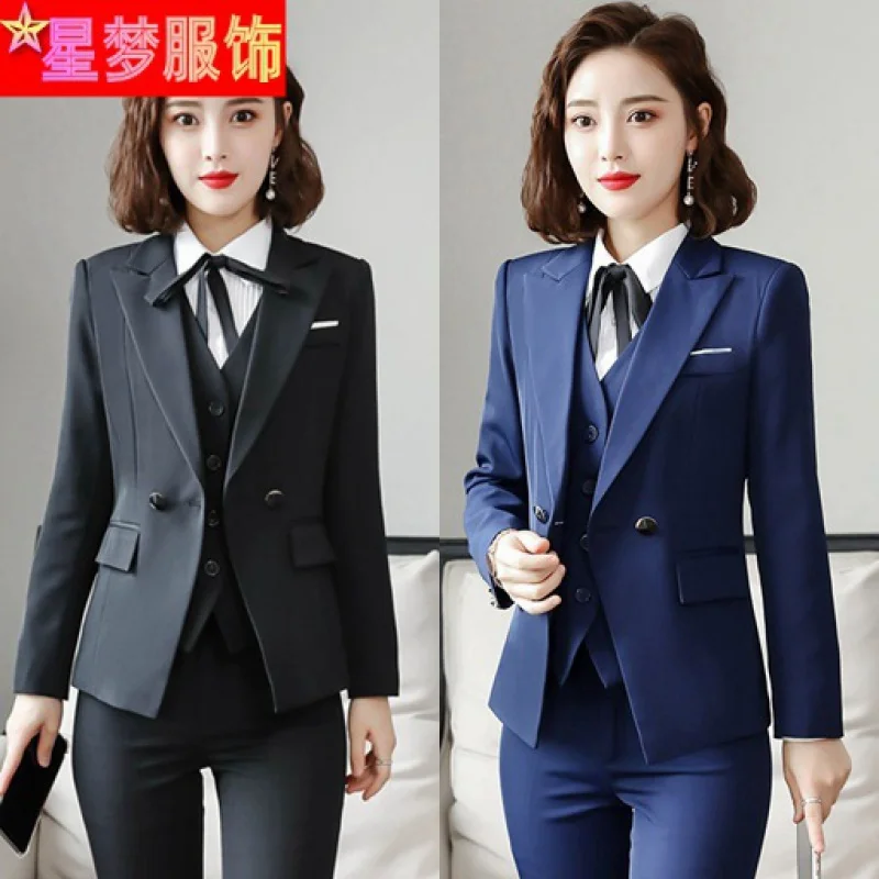 957 Business Suit Women\'s Autumn Fashion Temperament Korean Style Suit College Student Interview Business Formal Wear Suit Overa